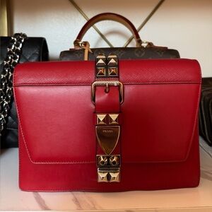 Prada Saffiano Elektra Studded Series Bag